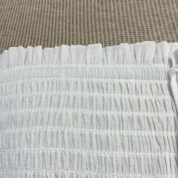 Love Tree Dress Womens Large White Maxi Panel Strapless Smocked Bohemian - Picture 9 of 17